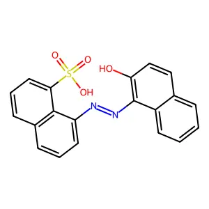 8-[(2-Hydroxynaphthalen-1-yl)diazenyl]naphthalene-1-sulfonic acid structure