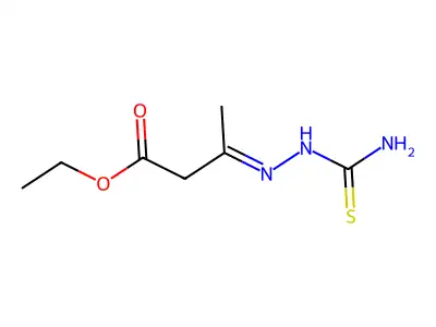 Ethyl 3-(2-carbamothioylhydrazinylidene)butanoate structure