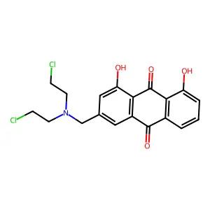 3-Bis((2-chloroethyl)amino)methyl-1,8-dihydroxy-9,10-anthraquinone structure