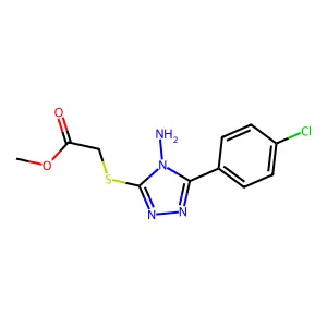 Methyl 2-[4-amino-5-(4-chlorophenyl)-1,2,4-triazol-3-ylthio]acetate structure