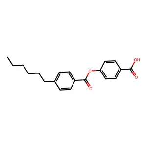Benzoic acid, 4-hexyl-, 4-carboxyphenyl ester structure