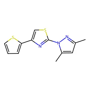 Thiazole, 2-(3,5-dimethyl-1H-pyrazol-1-yl)-4-(2-thienyl)- structure