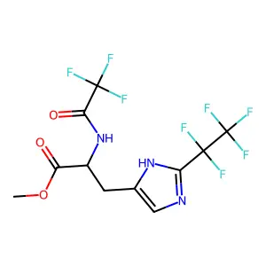 Histidine, N-TFA-2-pentafluoroethyl-, methyl ester structure