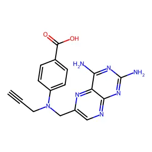 4-(((2,4-Diaminopteridin-6-yl)methyl)(prop-2-yn-1-yl)amino)benzoic acid structure