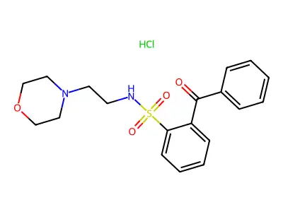 Benzenesulfonamide, 2-benzoyl-N-(2-(4-morpholinyl)ethyl)-, monohydrochloride structure