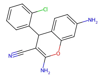 2,7-diamino-4-(2-chlorophenyl)-4H-chromene-3-carbonitrile structure