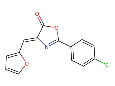 2-(4-Chlorophenyl)-4-(2-furylmethylene)-1,3-oxazol-5(4H)-one structure