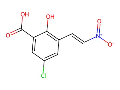 5-氯-2-羟基-3-(2-硝基乙烯基)苯甲酸 structure
