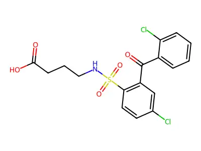 Butanoic acid, 4-(((4-chloro-2-(2-chlorobenzoyl)phenyl)sulfonyl)amino)- structure