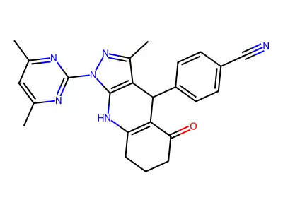 4-[1-(4,6-Dimethyl-2-pyrimidinyl)-2,4,5,6,7,8-hexahydro-3-methyl-5-oxo-1H-pyrazolo[3,4-b]quinolin-4-yl]benzonitrile structure