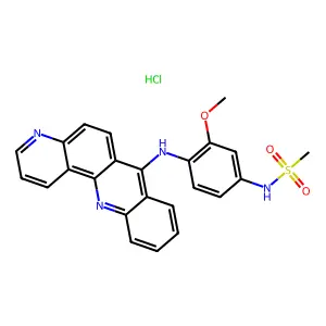 4-(7-Benzo(b)-1,8-phenanthrolinylamino)-3-methoxymethanesulfonanilide hydrochloride monohydrate structure