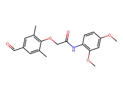 N-(2,4-dimethoxyphenyl)-2-(4-formyl-2,6-dimethylphenoxy)acetamide structure
