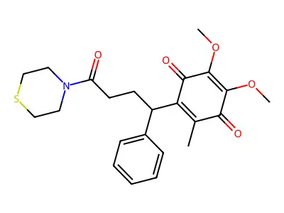 4-(3,4-Dimethoxy-6-methyl-2,5-benzoquinonyl)-4-phenyl-1-thiomorpholino-1-oxobutane structure