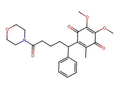 5-(3,4-Dimethoxy-6-methyl-2,5-benzoquinonyl)-5-phenyl-1-morpholino-1-oxopentane structure