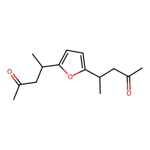 2-Pentanone, 4,4'-(2,5-furandiyl)bis- structure