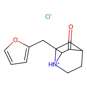 1-Azabicyclo(2.2.2)octan-3-one, 2-(2-furanylmethyl)-, hydrochloride structure