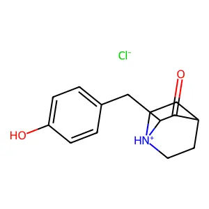 1-Azabicyclo(2.2.2)octan-3-one, 2-((4-hydroxyphenyl)methyl)-, hydrochloride structure