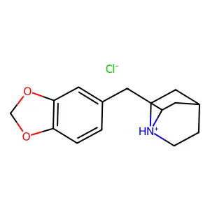 1-Azabicyclo(2.2.2)octane, 2-(1,3-benzodioxol-5-ylmethyl)-, hydrochloride structure