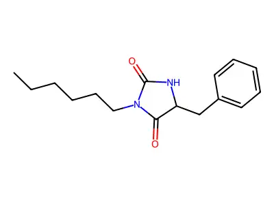2,4-Imidazolidinedione, 3-hexyl-5-(phenylmethyl)- structure