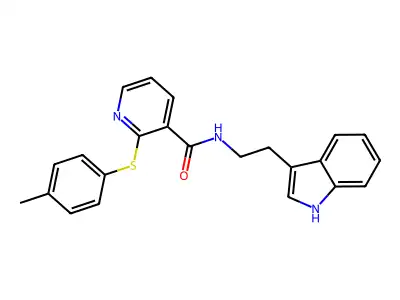 N-(2-Indol-3-ylethyl)(2-(4-methylphenylthio)(3-pyridyl))formamide structure