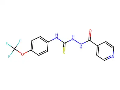 1-(4-Pyridylcarbonyl)-4-(4-trifluoromethoxyphenyl)thiosemicarbazide structure