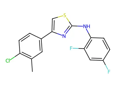 (2,4-Difluorophenyl)(4-(4-chloro-3-methylphenyl)(2,5-thiazolyl))amine structure