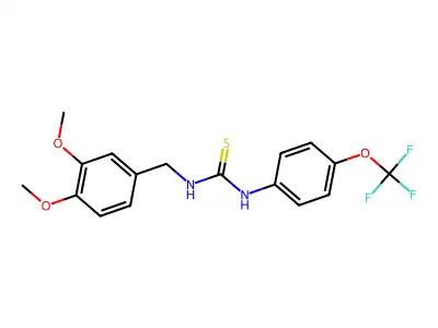 N-(3,4-dimethoxybenzyl)-N'-[4-(trifluoromethoxy)phenyl]thiourea structure