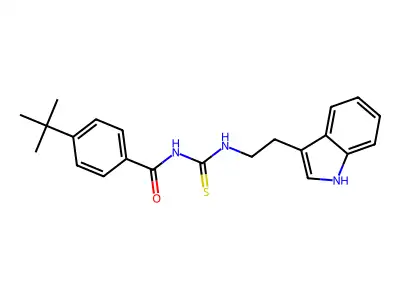 4-tert-butyl-N-[2-(1H-indol-3-yl)ethylcarbamothioyl]benzamide structure