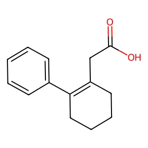 2-(2-苯基环己-1-烯-1-基)乙酸 structure