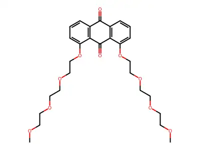 1,8-Bis(2-(2-(2-methoxyethoxy)ethoxy)ethoxy)anthra-9,10-quinone structure