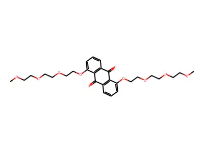 1,5-Bis(2-(2-(2-methoxyethoxy)ethoxy)ethoxy)anthra-9,10-quinone structure