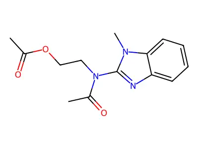 2-[acetyl(1-methyl-1H-benzimidazol-2-yl)amino]ethyl acetate structure