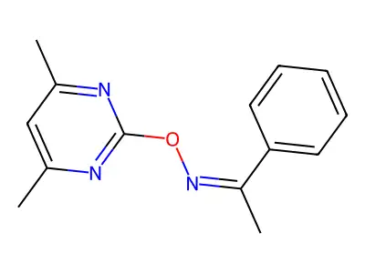 N-(4,6-dimethylpyrimidin-2-yl)oxy-1-phenylethanimine structure