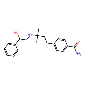 4-(3-(2-Hydroxy-2-phenyl)ethylamino-3-methylbutyl)benzamide structure