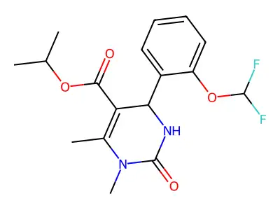 5-Pyrimidinecarboxylic acid, 1,2,3,4-tetrahydro-4-(2-(difluoromethoxy)phenyl)-1,6-dimethyl-2-oxo-, 1-methylethyl ester structure