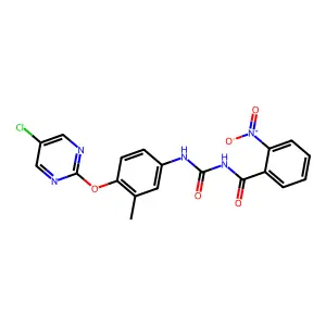 N-((4-((5-Chloropyrimidin-2-yl)oxy)-3-methylphenyl)carbamoyl)-2-nitrobenzamide structure
