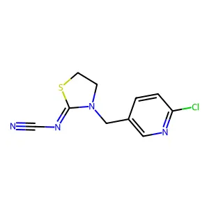 (3-((6-Chloropyridin-3-yl)methyl)-1,3-thiazolidin-2-ylidene)cyanamide structure