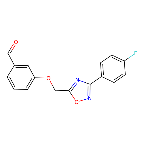3-((3-(4-Fluorophenyl)-1,2,4-oxadiazol-5-yl)methoxy)benzaldehyde structure
