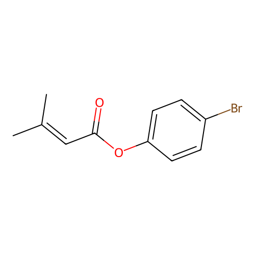 3-Methyl-but-2-enoic acid 4-bromo-phenyl ester structure