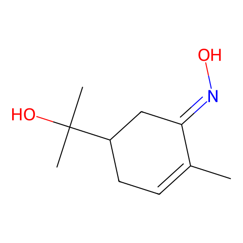 2-(5-Hydroxyimino-4-methylcyclohex-3-en-1-yl)propan-2-ol structure