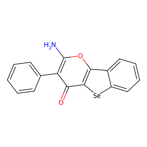 2-amino-3-phenyl-4H-benzo[4,5]selenopheno[3,2-b]pyran-4-one structure