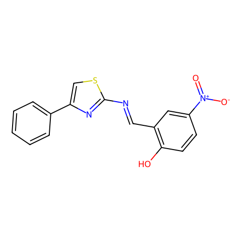 4-Nitro-2-[(4-phenyl-1,3-thiazol-2-yl)iminomethyl]phenol structure