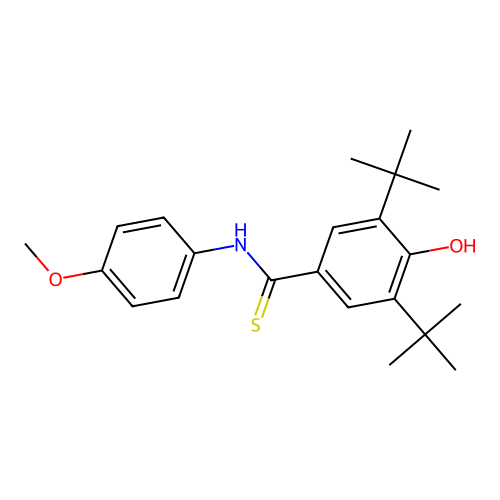 3,5-di-tert-butyl-4-hydroxy-N-(4-methoxyphenyl)benzenecarbothioamide structure