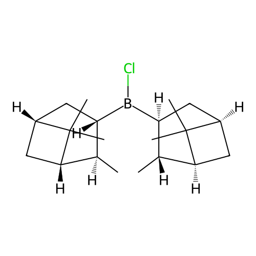 Chlorobis((1S,2R,3S,5S)-2,6,6-trimethylbicyclo(3.1.1)hept-3-yl)borane structure