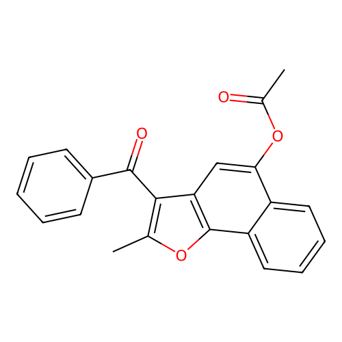 3-Benzoyl-2-methylnaphtho[1,2-B]furan-5-YL acetate structure