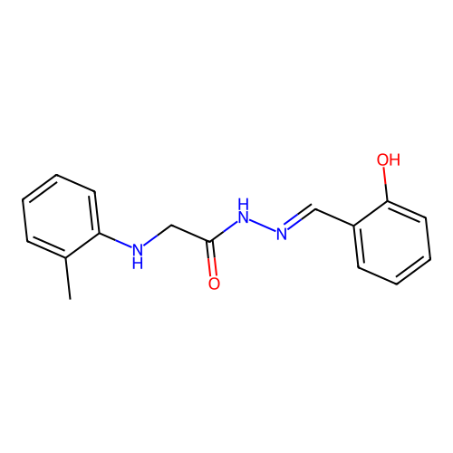 N-[(2-hydroxyphenyl)methylideneamino]-2-(2-methylanilino)acetamide structure