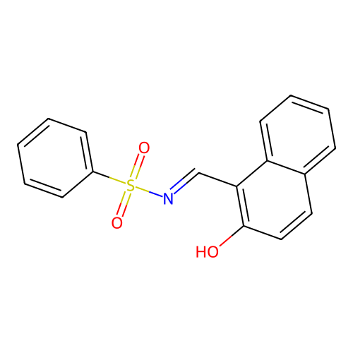 N-[(2-hydroxynaphthalen-1-yl)methylidene]benzenesulfonamide structure