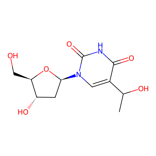 2'-Deoxy-5-(1-hydroxyethyl)uridine structure