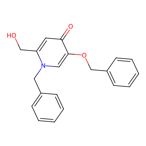 1-benzyl-5-(benzyloxy)-2-(hydroxymethyl)pyridin-4(1H)-one structure