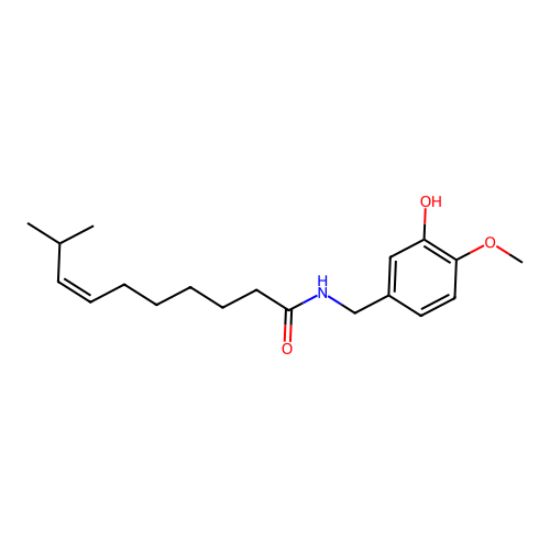 7-Decenamide, N-((3-hydroxy-4-methoxyphenyl)methyl)-9-methyl-, (Z)- structure